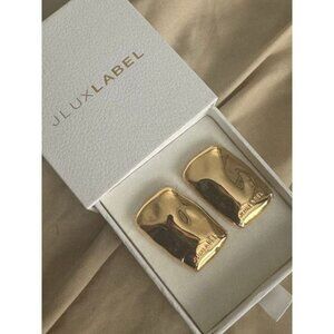Gold JLUXLABEL Logo Earrings